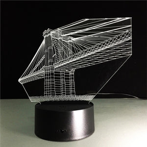 3D Bridge Lamp with Changing Light Effects