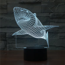 3D Shark Lamp with Changing Light Effects