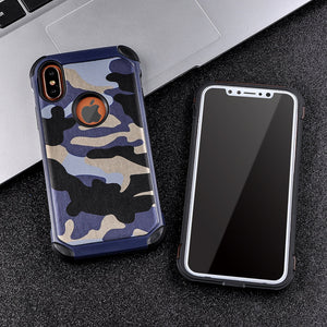 2 in 1 Shockproof Army Camouflage Case For iPhone X