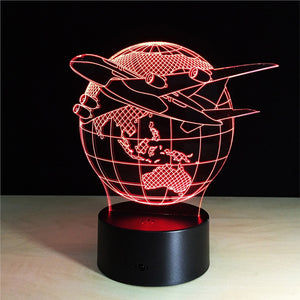3D Plane Flight Lamp with Changing Light Effects