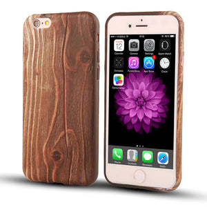 Fashion Wood Phone Cases For Iphone 5 5s SE 6 6s Plus Case Ultra thin Durable Soft TPU Silicone PU Wooden Back Cover Shell Capa