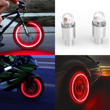 Drop Shipping 2017 2pcs LED Tire Valve Stem Caps Neon Light Bike Wheel Spokes Cycling LED Light Bicycle  Accessories #EW