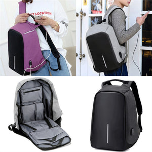 Anti-theft Backpack With USB Charge Port Concealed Zippers And Larger Volume Capacity Lightweight Waterproof for School Travel