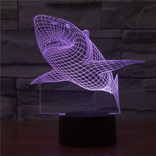 3D Shark Lamp with Changing Light Effects